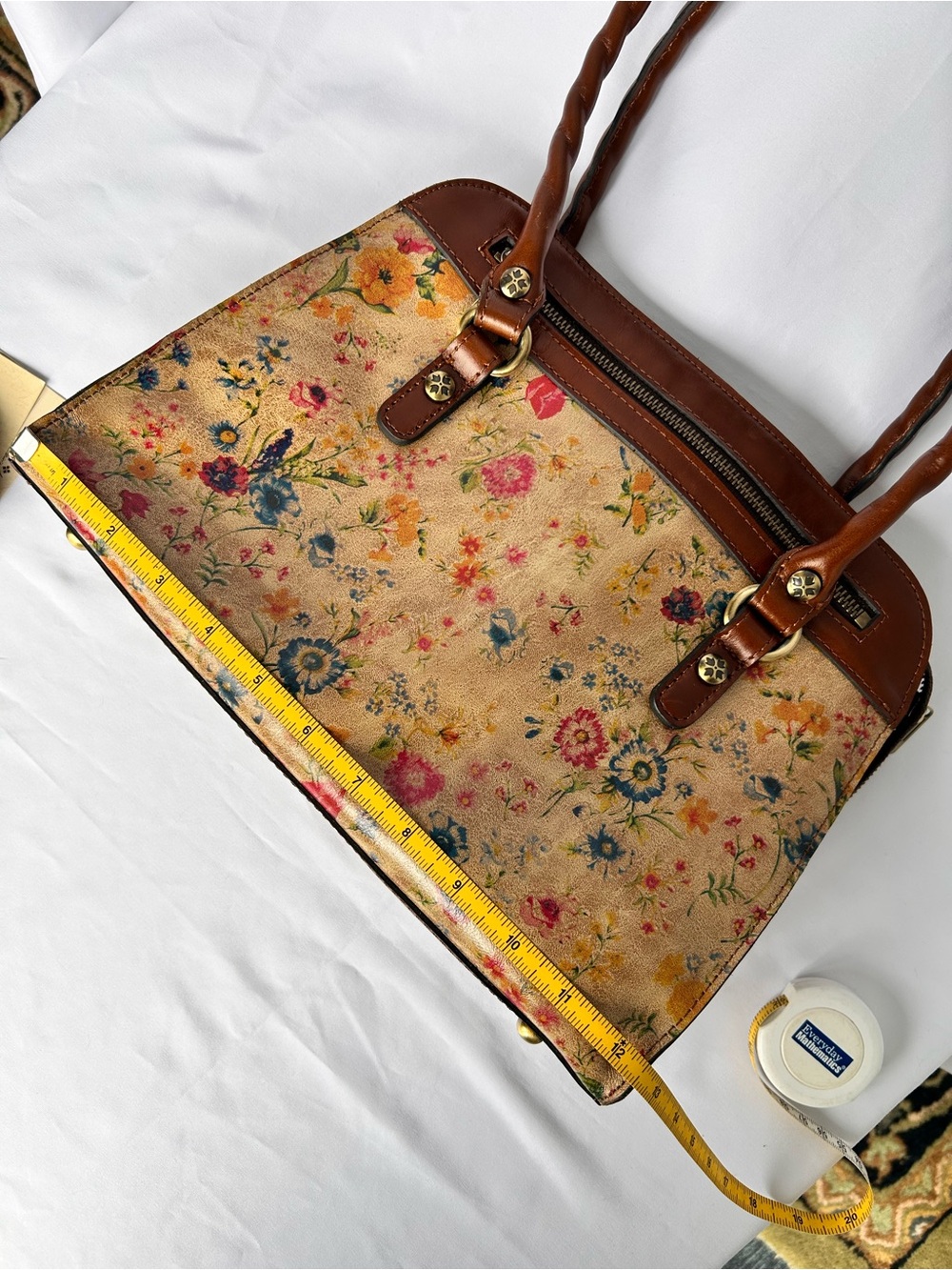 Patricia Nash Floral Leather Calvi Satchel in Prairie Rose Model P272170X - Picture 8 of 11